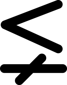 Less Than And Single Line Not Equal To Mathematical Sign Line Art Illustration Svg, Free Vectors File